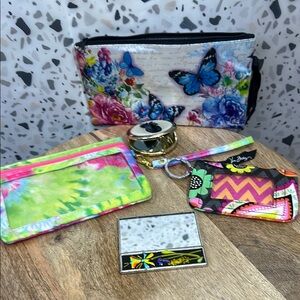 Vibrant Floral and Butterfly Clutch Set